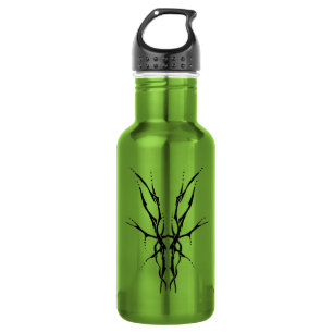 Hirschschädel Tribal Design für Hirschjäger schwar Edelstahlflasche