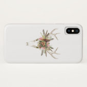 Hirschschädel und Blume Case-Mate iPhone Hülle (Rückseite (Horizontal))