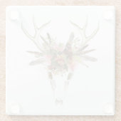 Hirschschädel und Blume Glasuntersetzer (Rückseite)