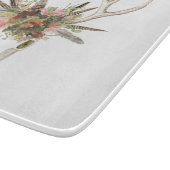 Hirschschädel und Blume Schneidebrett (Ecke)