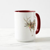 Hirschschädel und Blume Tasse (VorderseiteRechts)