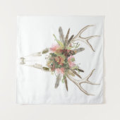 Hirschschädel und Blume Wandteppich (Vorderseite (Horizontal))