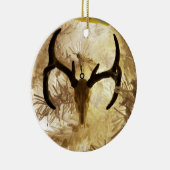 Hirschschädel-Weihnachtsbaum Keramik Ornament (Rechts)