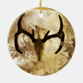 Hirschschädel-Weihnachtsbaum Keramik Ornament (Hinten)