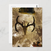 Hirschschädel-Weihnachtsbaum Postkarte (Vorne/Hinten)