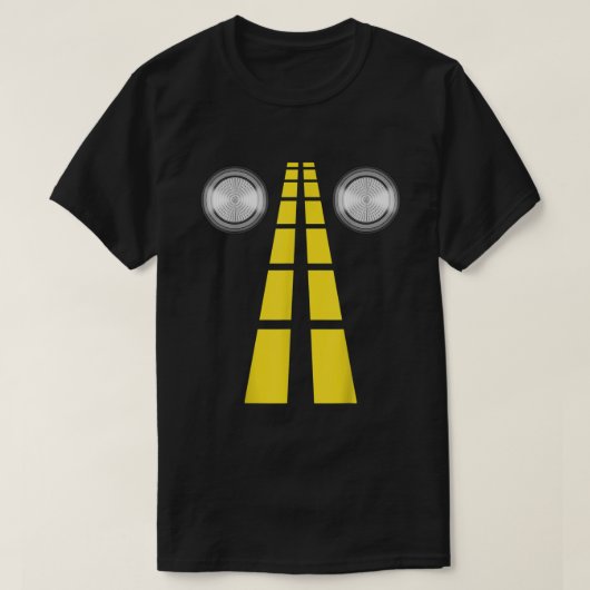 Hirschscheinwerfer mit Straßenmarkierungen vereini T-Shirt (Design vorne)
