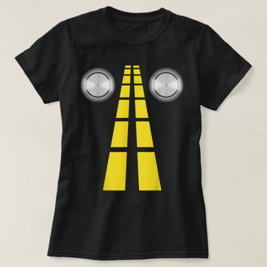 Hirschscheinwerfer mit Straßenmarkierungen vereini T-Shirt (Design vorne)