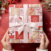 Hirschschschmuck Weihnachtsbaum Snowflake Muster Geschenkpapier