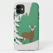 Hirschschschnee Winterlandschaft Pine Tree Case-Mate iPhone Hülle (Rückseite)