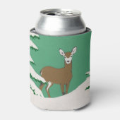 Hirschschschnee Winterlandschaft Pine Tree Dosenkühler (Kanne Vorderseite)