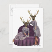 Hirschschweine in Lila Kleider.jpg Postkarte (Vorne/Hinten)