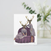 Hirschschweine in Lila Kleider.jpg Postkarte (Stehend Vorderseite)