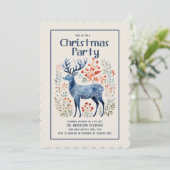 Hirschskandinavisches Weihnachtsfest-Party Einladung (Stehend Vorderseite)