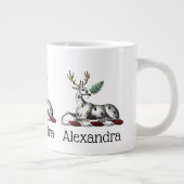 Hirschstag mit Fern Heraldic Wappen Emblem Jumbo-Tasse (Rechts)