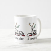 Hirschstag mit Fern Heraldic Wappen Emblem Kaffeetasse (VorderseiteRechts)