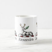 Hirschstag mit Fern Heraldic Wappen Emblem Kaffeetasse (Mittel)