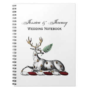 Hirschstag mit Fern Heraldic Wappen Emblem Notizblock