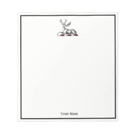 Hirschstag mit Fern Heraldic Wappen Emblem Notizblock