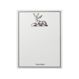 Hirschstag mit Fern Heraldic Wappen Emblem Notizblock