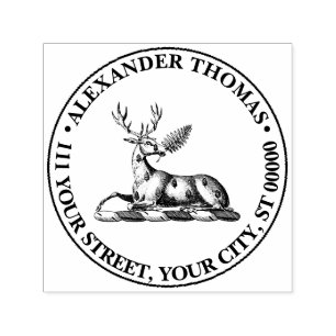 Hirschstag mit Fern Heraldic Wappen Emblem Permastempel