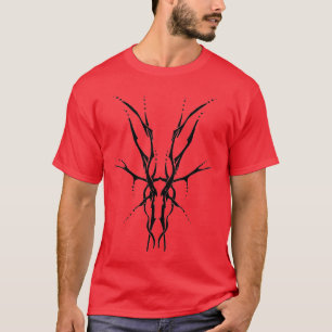 Hirschstamm Tattoo Design - schwarz-weiß T-Shirt