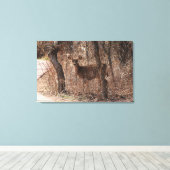 Hirschstarre Leinwanddruck (Insitu (Holzboden))