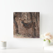 Hirschstarre Quadratische Wanduhr (Zuhause)