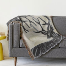 Hirschsteam Punk und Abstraktes Blumenmuster