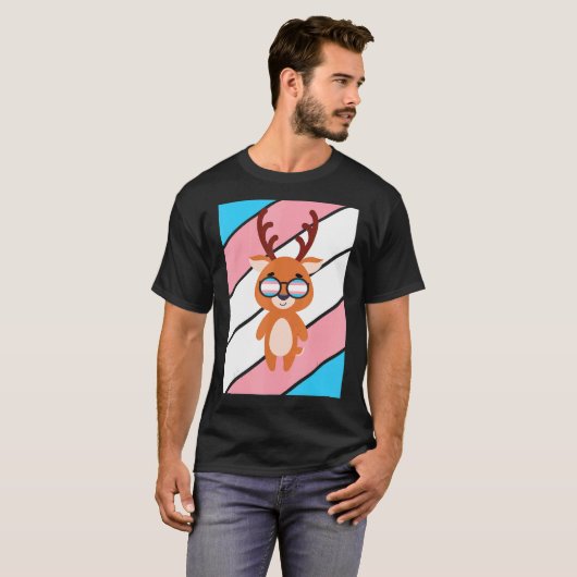 Hirschstolz Transgender Flag LGBTQ Stolz T-Shirt (Vorne ganz)
