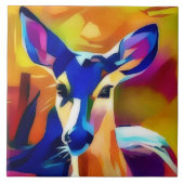 Hirschsüße Gesicht Pop Art Trivet Fliese (Vorderseite)