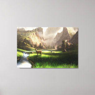 Hirschtal Leinwanddruck