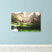 Hirschtal Leinwanddruck (Insitu (Holzboden))