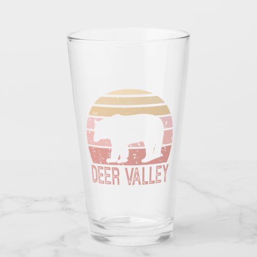Hirschtal Utah Retro Bär Glas (Vorderseite)