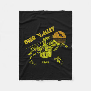 Hirschtal Utah Retro Skifahren T-Shirt Fleecedecke
