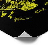 Hirschtal Utah Retro Skifahren T-Shirt Poster (Ecke)