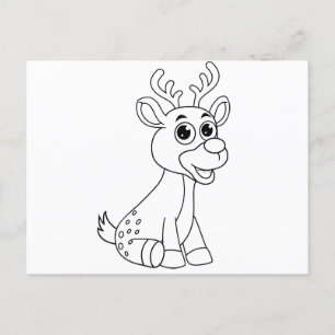Hirschtier Baby Young Animal Niedlich Postcard Ankündigungspostkarte