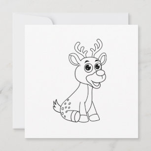 Hirschtier Baby Young Animal Niedlich Postcard Einladung