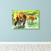 Hirschtier Leinwanddruck (Insitu (Holzboden))