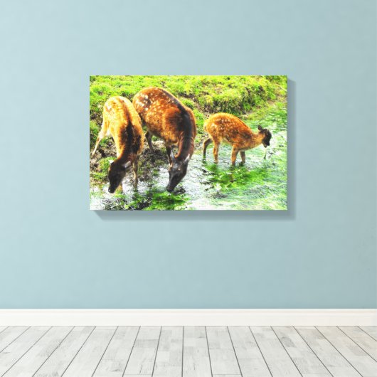 Hirschtier Leinwanddruck (Insitu (Holzboden))