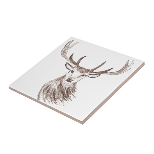 Hirschtiere Vintag Fliese (Seite)