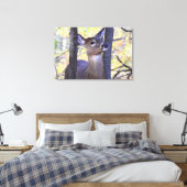 Hirschtreffen im Wald Leinwanddruck (Insitu (Schlafzimmer))