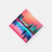 Hirschwald Berg Aurora borealis Serviette (Ecke)