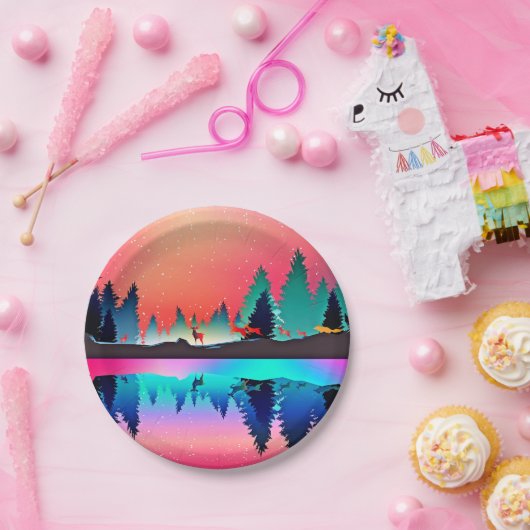 Hirschwald Berg Aurora Pappteller (Party)