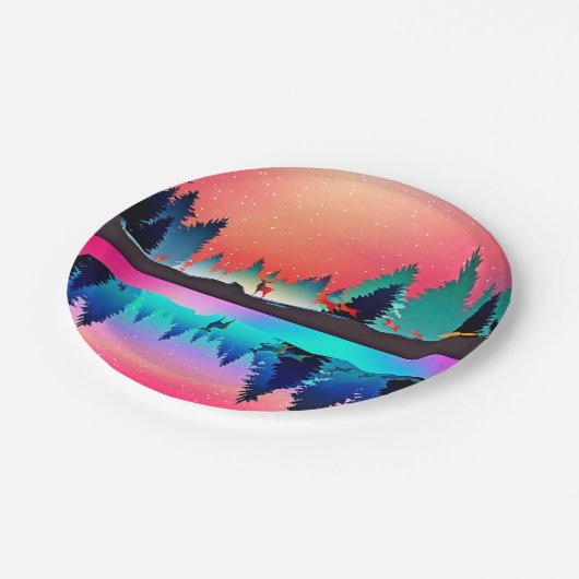 Hirschwald Berg Aurora Pappteller (Schrägansicht)