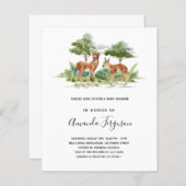 Hirschwald Budget Baby Dusche Einladung (Vorne/Hinten)