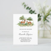 Hirschwald Budget Baby Dusche Einladung (Stehend Vorderseite)