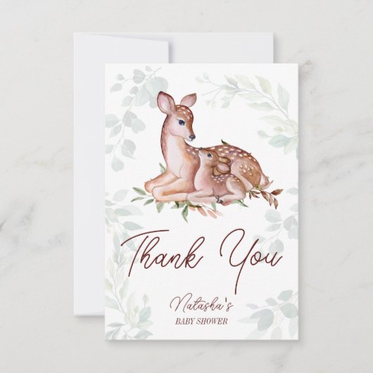 Hirschwald-Hirschdusche Dankeskarte (Vorderseite)