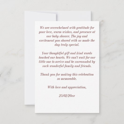 Hirschwald-Hirschdusche Dankeskarte (Rückseite)