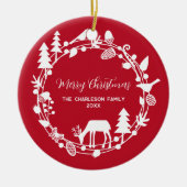 Hirschwald Kreath Personalisiert Keramik Ornament (Vorne)