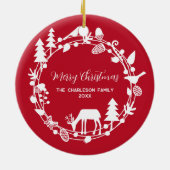 Hirschwald Kreath Personalisiert Keramik Ornament (Hinten)